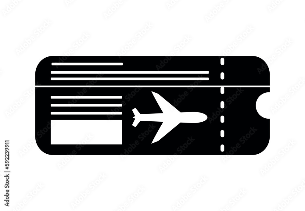 Completed boarding pass badge for air travel. Vector illustration of