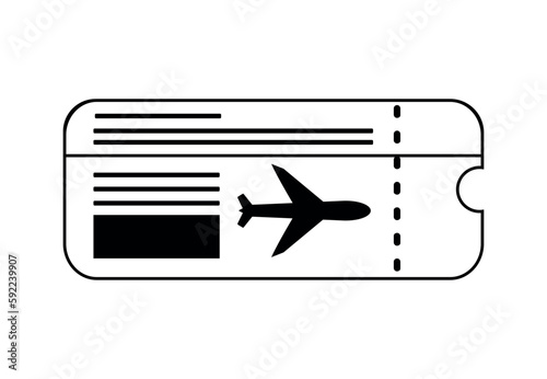 Air travel boarding pass outline icon. Vector illustration of plane tickets. Boarding passes for air travel. Airplane tickets linear icon