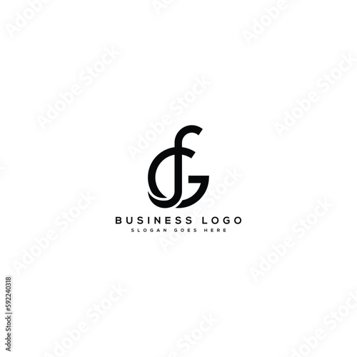 Gf letter mark logo design - Gf icon design - Abstract editable vector Gf text design
