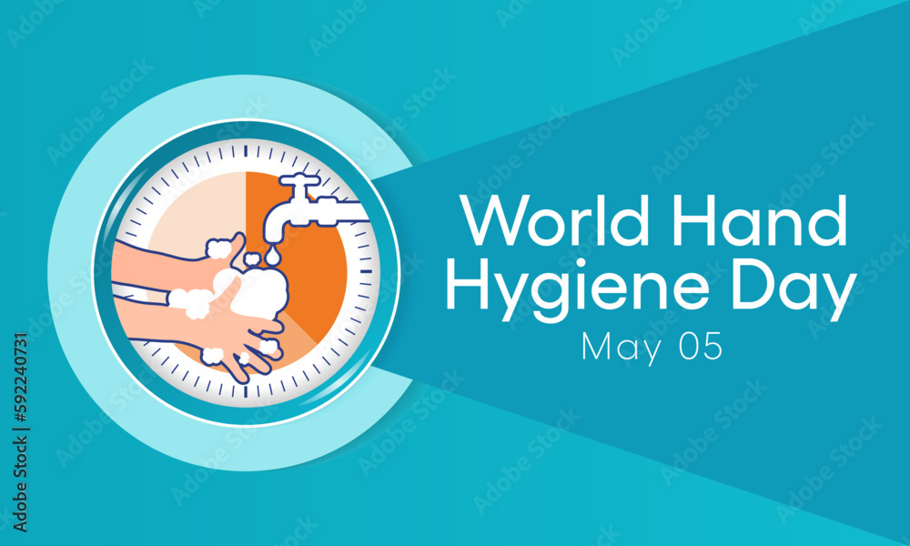 Vetor de World Hand hygiene day is observed every year on May 5, the