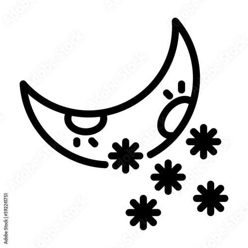 night snow moon icon