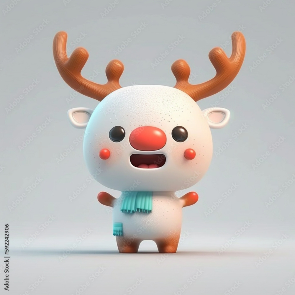 Fototapeta premium Chibi Reindeer