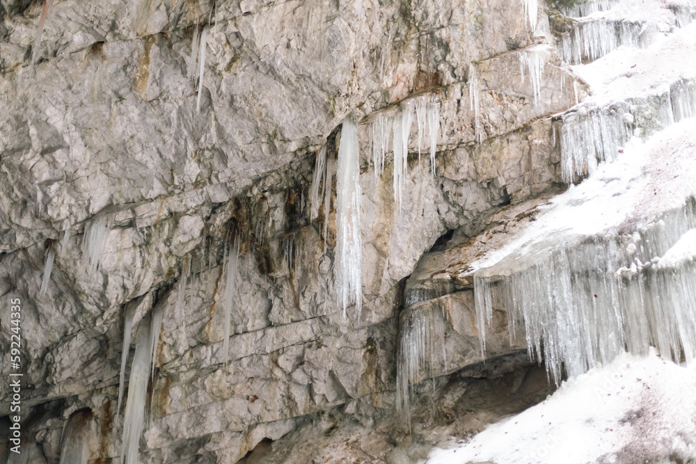 icicles on the cave's wall