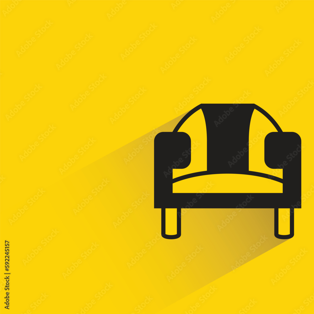 sofa with shadow on yellow background sofa with shadow on yellow background