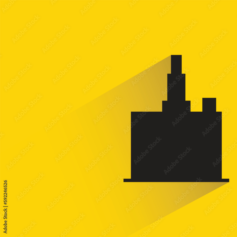 silhouette city building with shadow on yellow background silhouette city building with shadow on yellow background