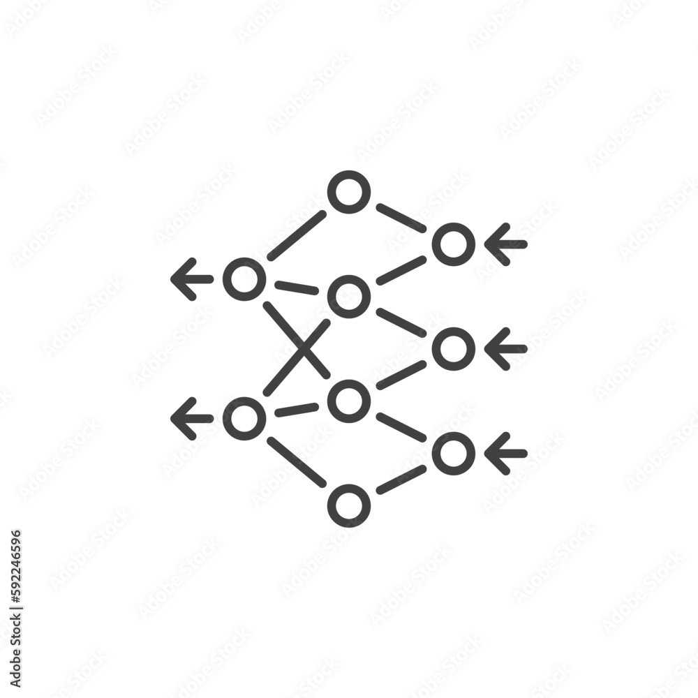 Artificial Neural Network vector concept line icon or symbol Artificial Neural Network vector concept line icon or symbol