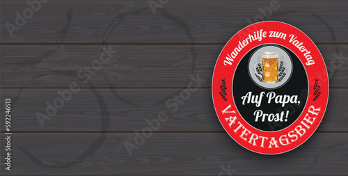 Banner mit dem Label Vatertagsbier