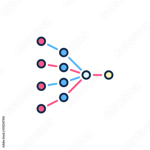 Neural Network Machine Learning vector Technology concept colored icon