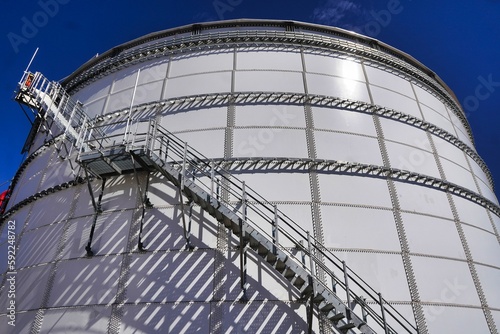 Industrial plant under a clear blue sky