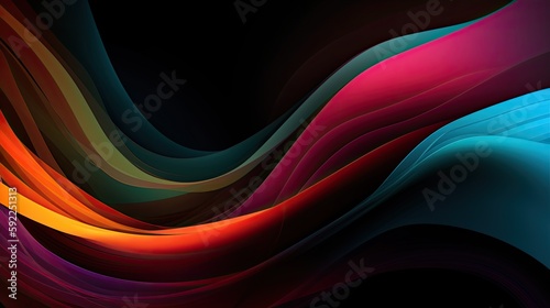 Abstract background, curved lines, beautiful color combination, for your design, AI