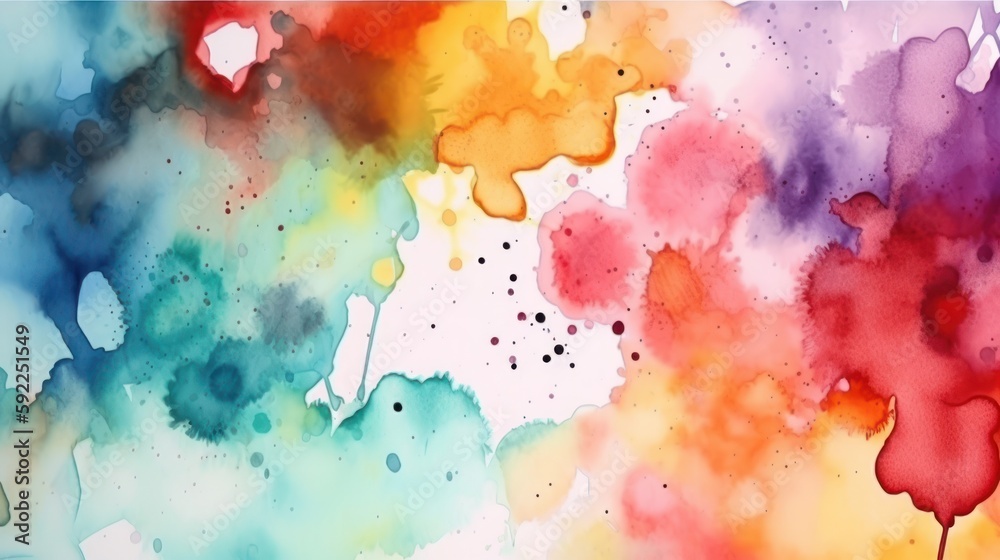 Colorful watercolor background for your design, ai