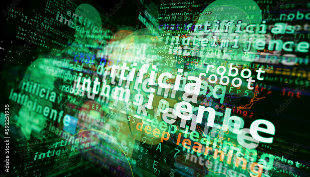 Artificial intelligence media and abstract screen 3d illustration Artificial intelligence media and abstract screen 3d illustration