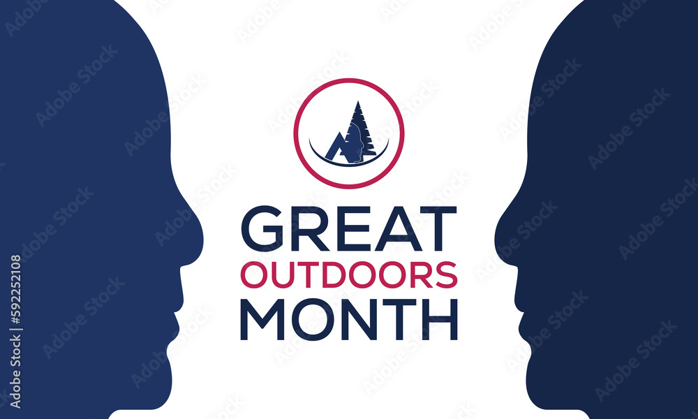  Great Outdoors Month in June.  banner design template Vector illustration background design.