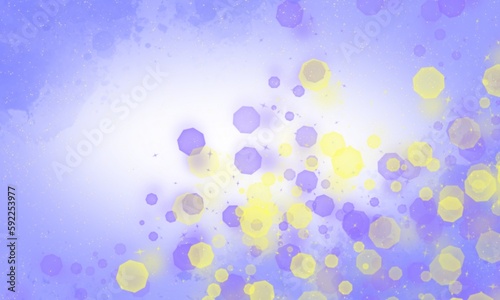 abstract background of glitter vintage lights . Blue . Yellow and white. de-focused. banner