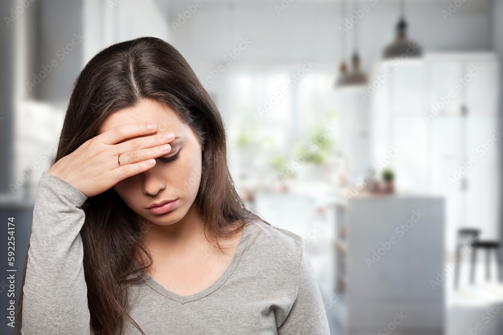 Depression young student has stress for education Depression young student has stress for education