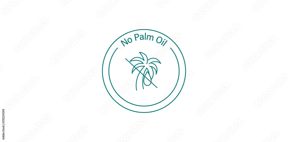 No Palm Oil Icon - A Striking and Modern Vector Illustration for Sustainable and Eco-Friendly Designs No Palm Oil Icon - A Striking and Modern Vector Illustration for Sustainable and Eco-Friendly Designs