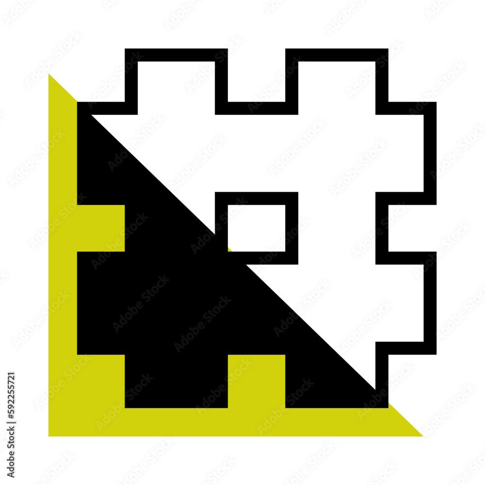 Hash Mark with Green Triangle Geometric Shape Vector Illustration Hash Mark with Green Triangle Geometric Shape Vector Illustration