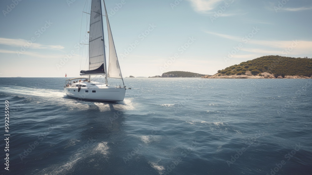 Obraz premium Luxury yacht in the sea