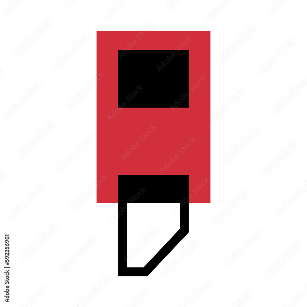 Semicolon with Red Rectangle Geometric Shape as Punctuation Mark Vector Illustration Semicolon with Red Rectangle Geometric Shape as Punctuation Mark Vector Illustration