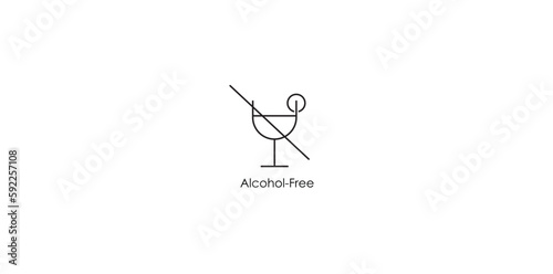 Alcohol-Free Icon - A Simple and Versatile Vector Illustration for Health and Beauty Designs