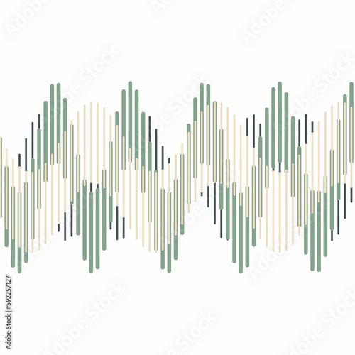 Sound wave with vertical lines on white background