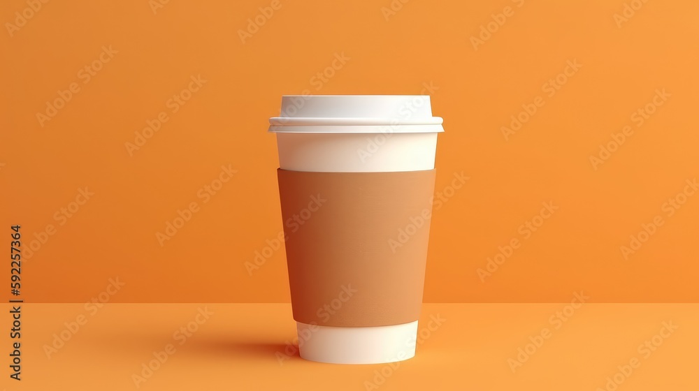 Coffee cup mock up on solid color background Coffee cup mock up on solid color background