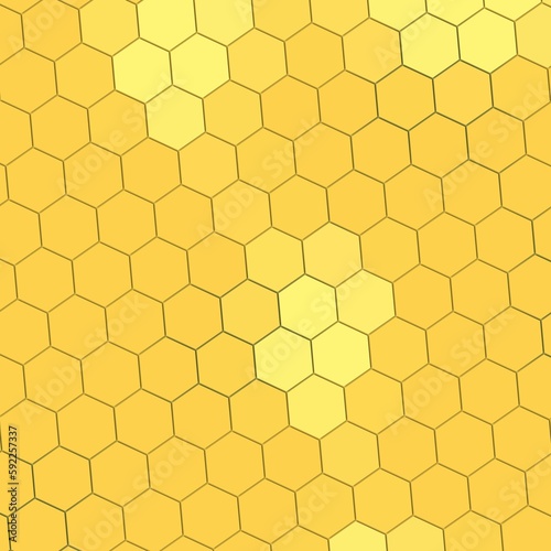 Yellow geometric hexagon pattern for background or wallpaper