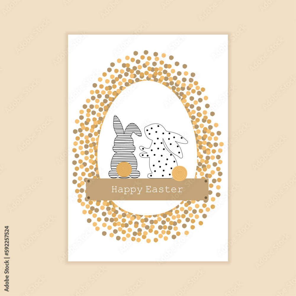 Naklejka premium Happy Easter postcard elegant