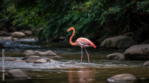 Flamingo in jungle