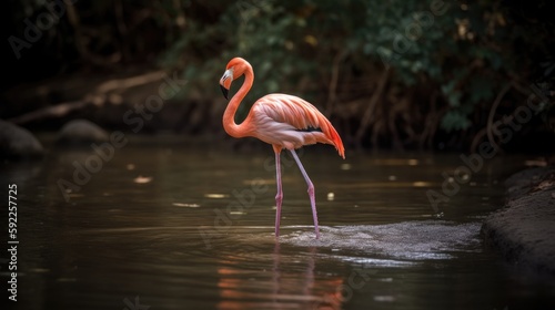 Flamingo in jungle