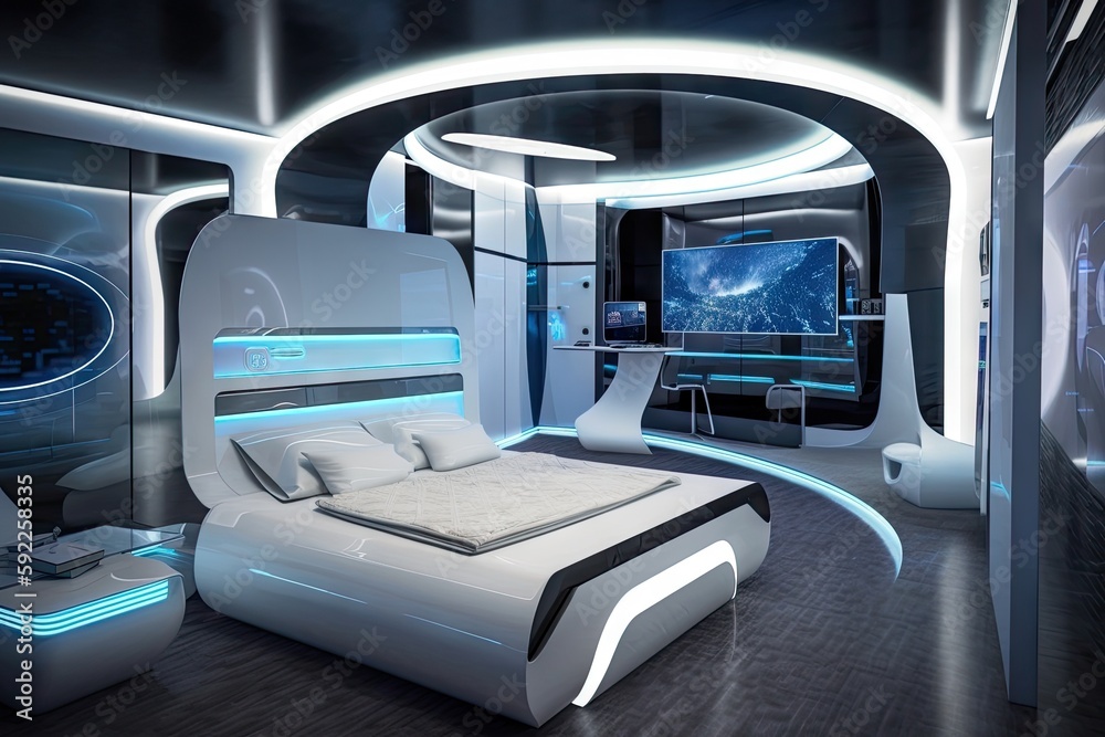 futuristic bedroom with state-of-the-art technology and design ...