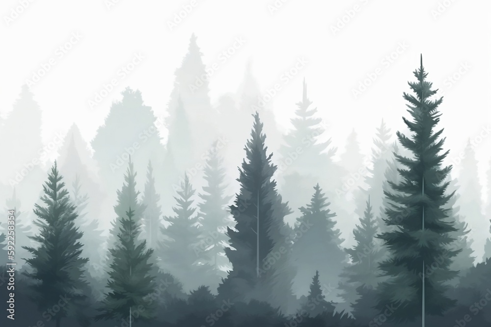 Fototapeta premium pine forest in winter