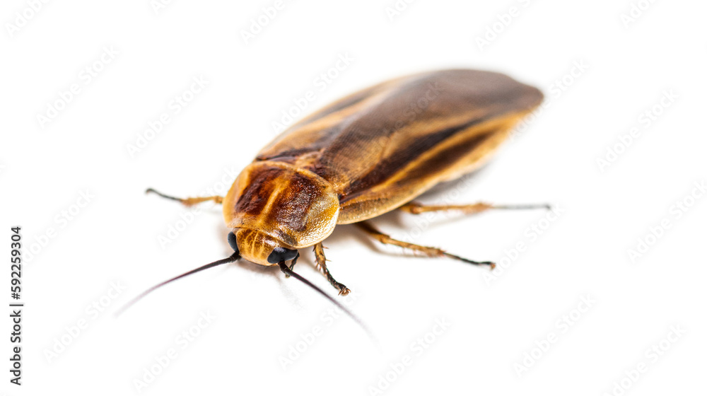 Cockroach, Schultesia lampyridiformis, isolated on white Cockroach, Schultesia lampyridiformis, isolated on white