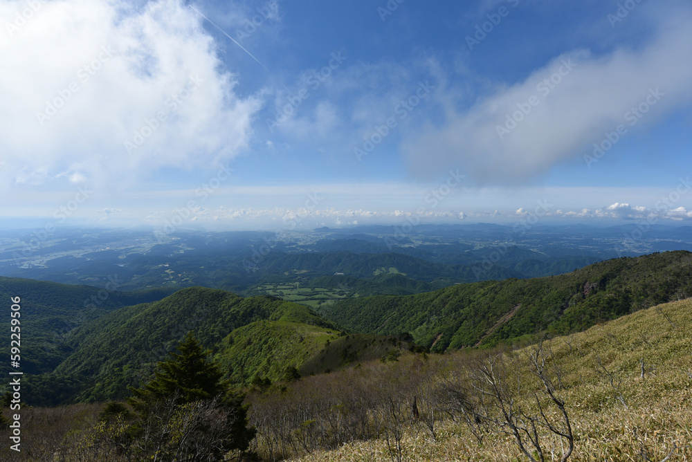 Obraz premium Climbing Mt. Takahara, Tochigi, Japan