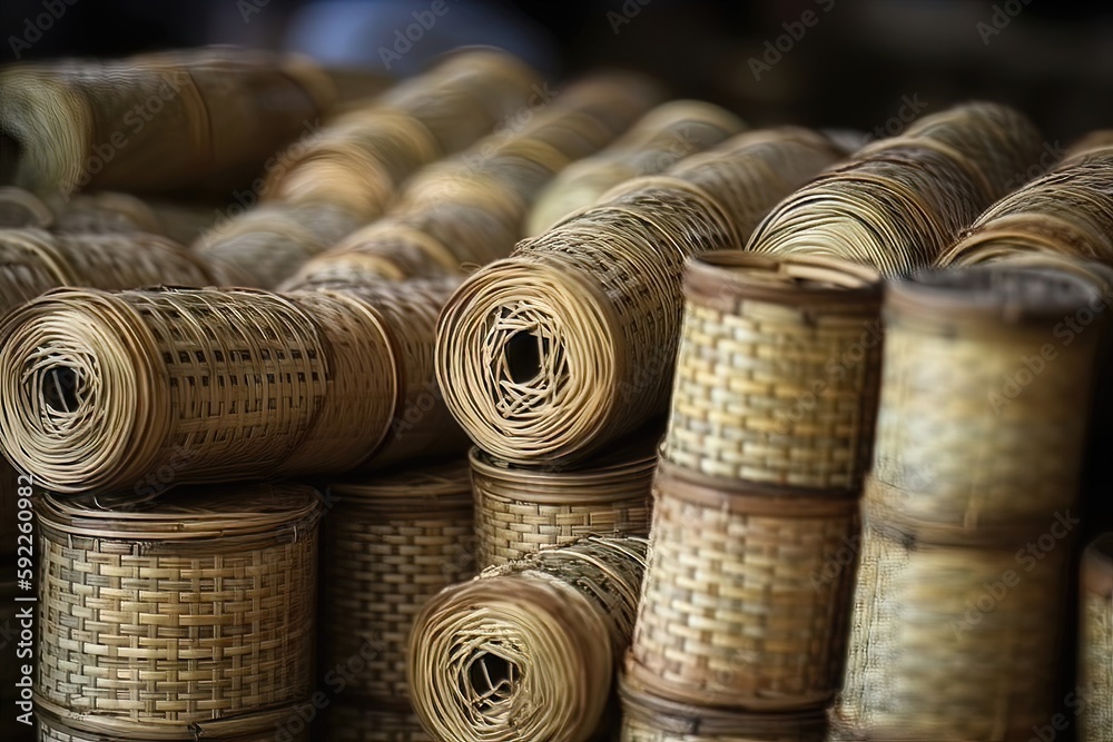 Bambou rotin rotin objet traditionnel fait main artisanat pile à lenteng agung jakarta indonésie