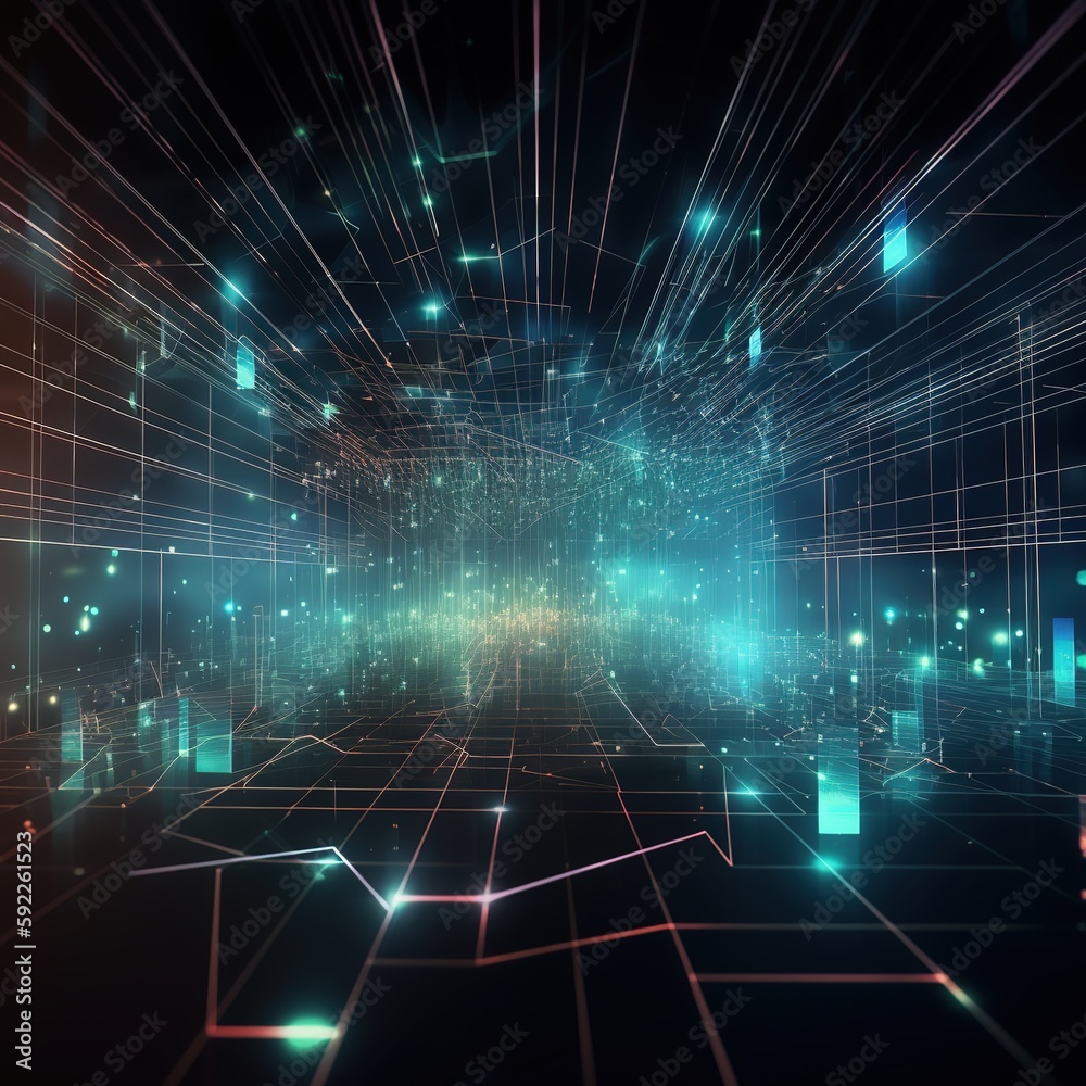 Digital cyberspace and digital data network connections concept. Transfer digital data hi-speed internet, Future technology digital matrix abstract background. generative ai Digital cyberspace and digital data network connections concept. Transfer digital data hi-speed internet, Future technology digital matrix abstract background. generative ai