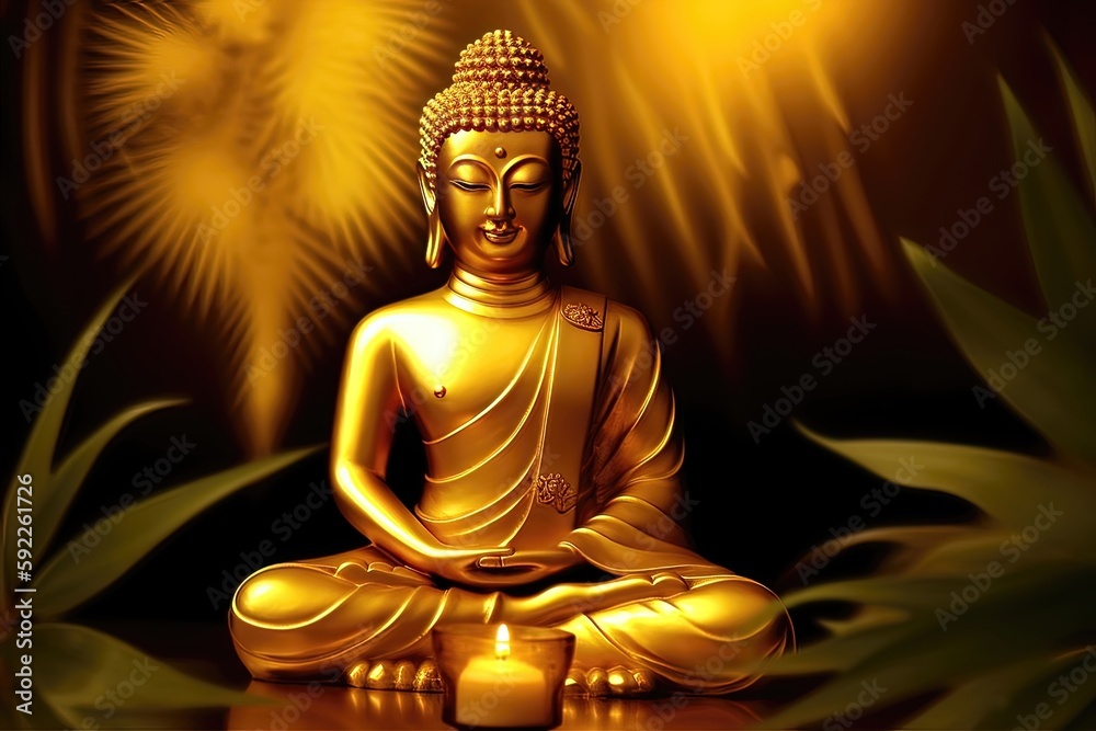 Fototapeta premium Bonne fête du Vesak. Fond d'illustration vectorielle. Magha Puja, Asanha Puja, Visakha Puja Day, concept de vacances bouddhistes.
