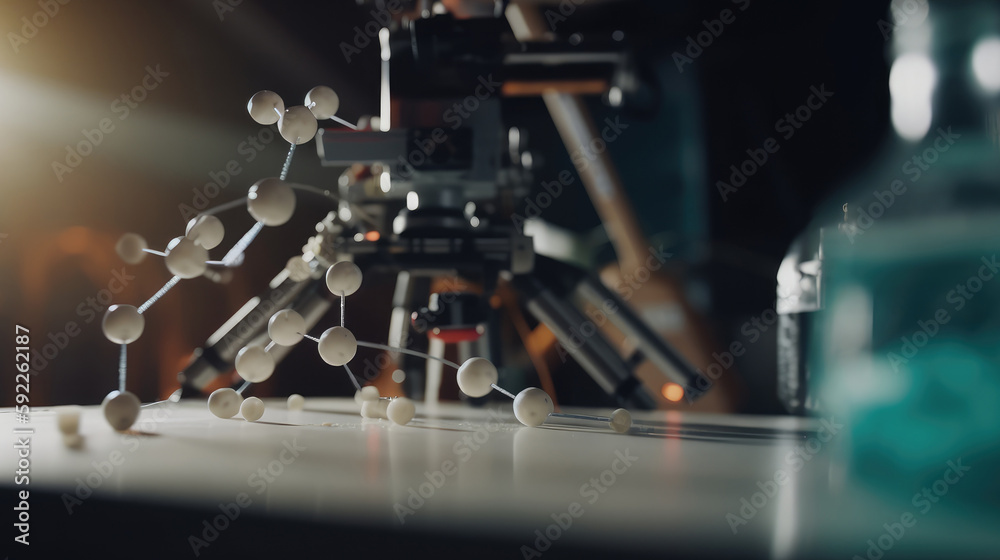 Naklejka premium Science background with atoms and melocules