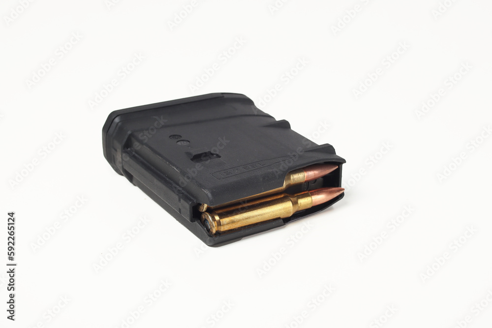 Mag with bullets for the AR 15 rifle. 223 rem Mag with bullets for the AR 15 rifle. 223 rem