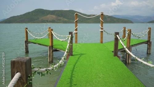 The sea beach on the island. Orchid Island. A tourist destination in the North of Nha Trang in Vietnam.  photo