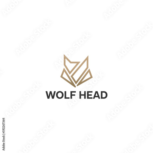 Abstract luxury wolf head logo design template