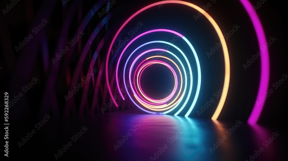 Futuristic background with neon shapes and lights Futuristic background with neon shapes and lights