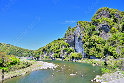 耶馬渓競秀峰の風景 大分県中津市