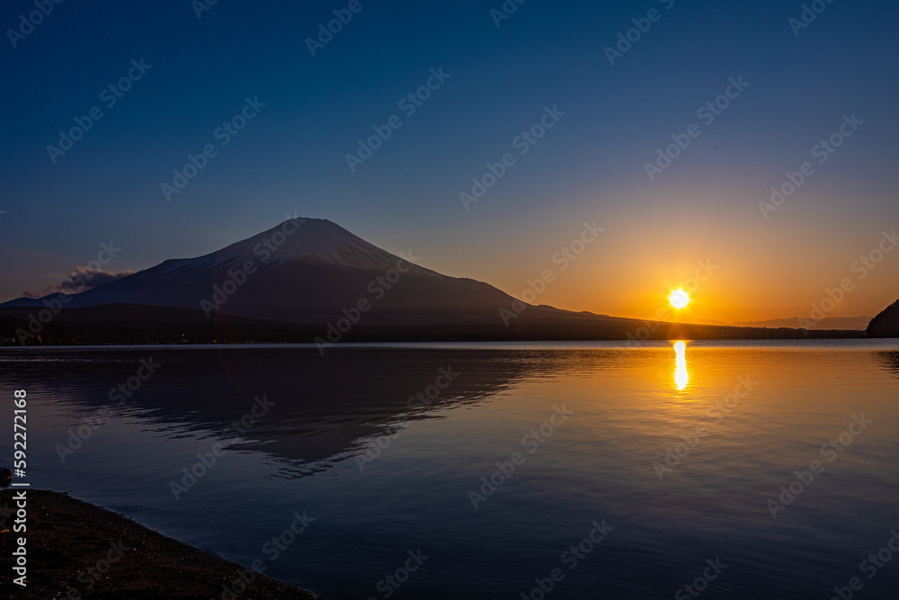 富士山と夕焼け