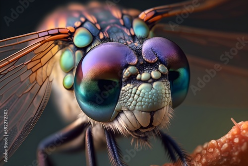 Beautiful macro of dragonfly - Generative AI © Rangga Bimantara