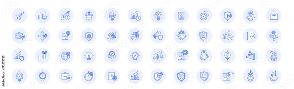 Business, Innovation, and Growth icons. Vector Editable Stroke Icons. Pixel Perfect.