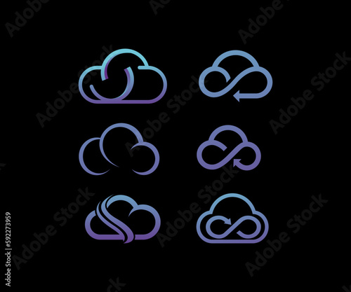 cloud icon set