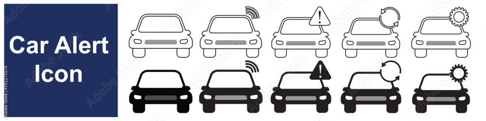 Car Alert. Car Jam. Car Maintenance. Car Repair Simple Set of Car Related Vector Line Icons. Simple Set of Navigation Related.