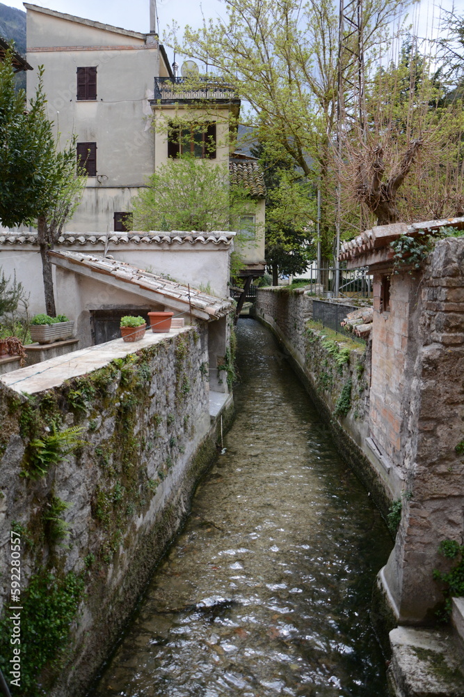 Pioraco medieval village in the marche region, Italy Pioraco medieval village in the marche region, Italy