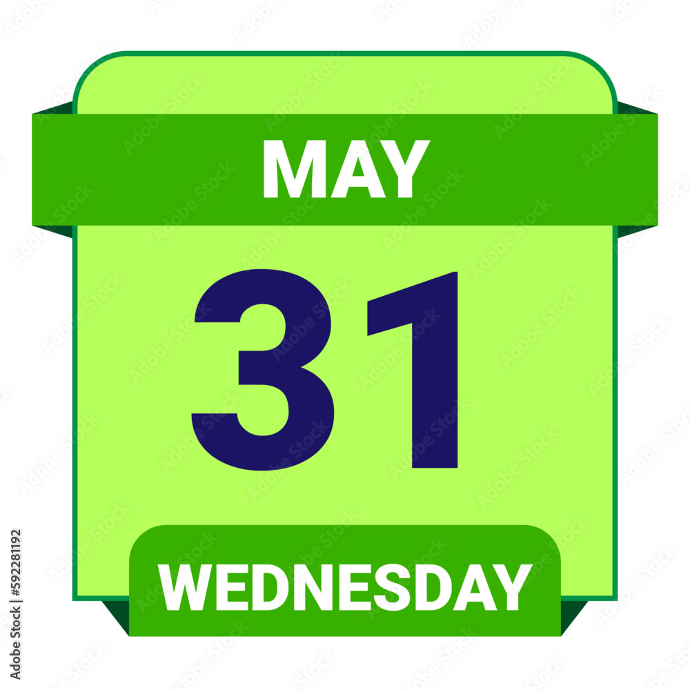 31 May, Wednesday. Date template. Useful design for calendar or event promotion. Vector illustration EPS 10 File. 31 May, Wednesday. Date template. Useful design for calendar or event promotion. Vector illustration EPS 10 File.